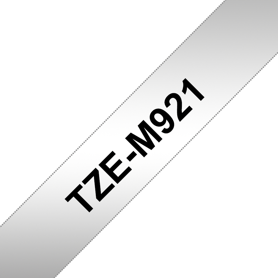 Brother TZe-M921 silber-metallic /schwarz, 9 mm 8 m laminiert bfad06dddab74d7ea9ce4f36c9286266