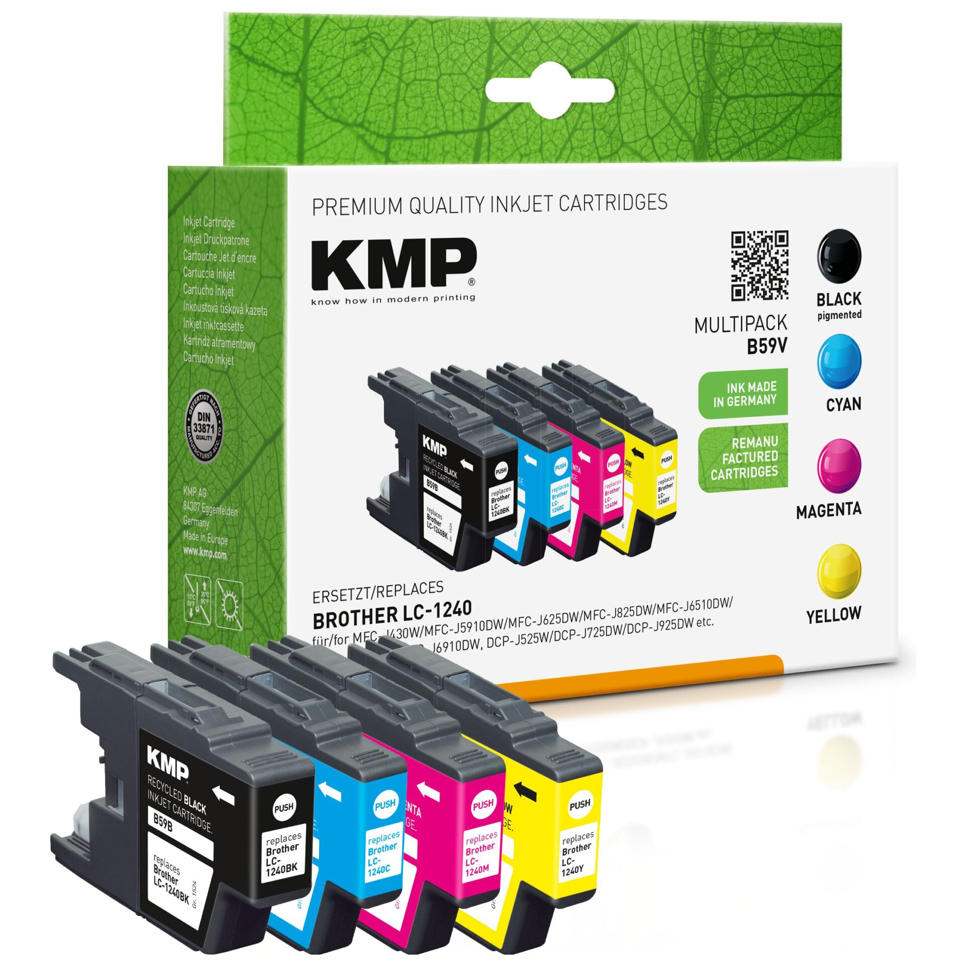 KMP B59V Multipack BK/C/M/Y kompatibel mit Brother LC-1240 816643_00
