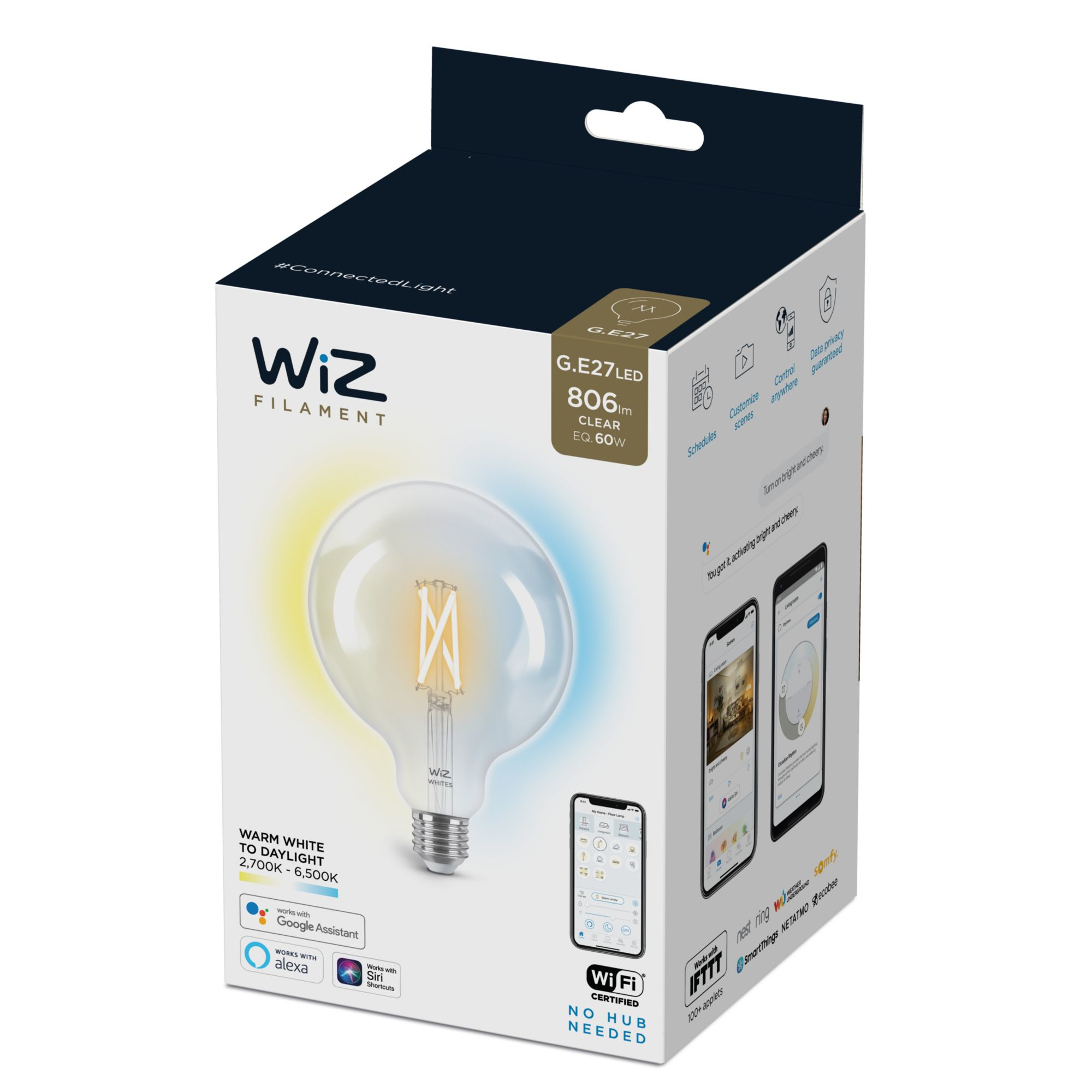 WiZ Wi-Fi BLE 60W G125 E27 CL 87224519_2610966731