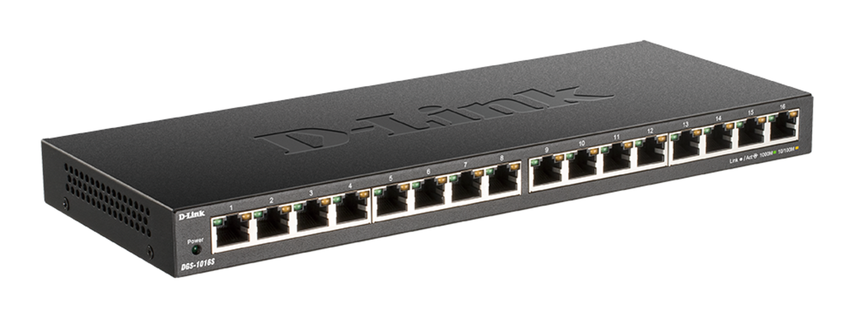 D-LINK DGS-1016S 16-Port Unmanaged Gigabit Ethernet Switch