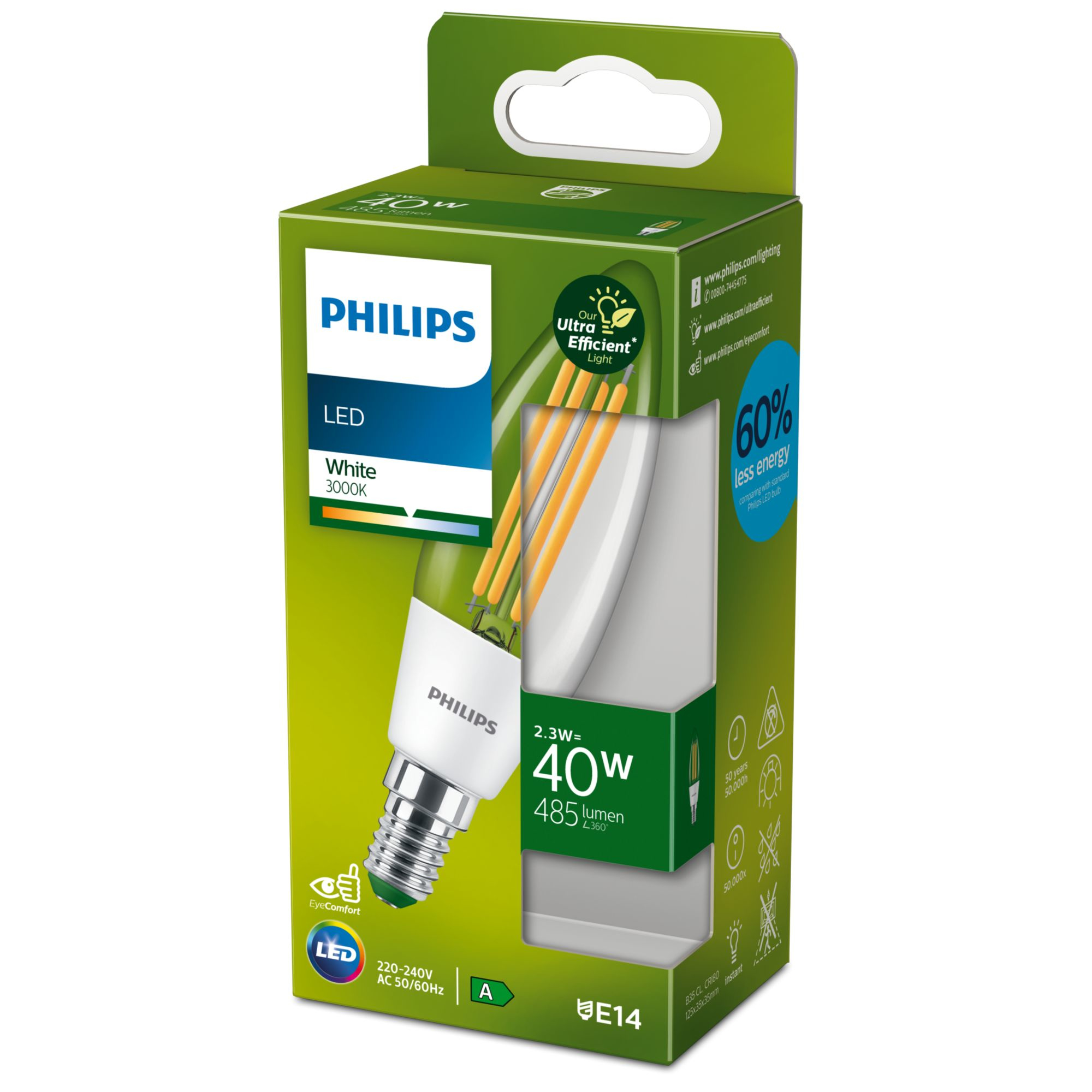 Philips Classic LED-A-Label Lampe 40W E14 Warmweiß klar 1er P 97289184_2668968274