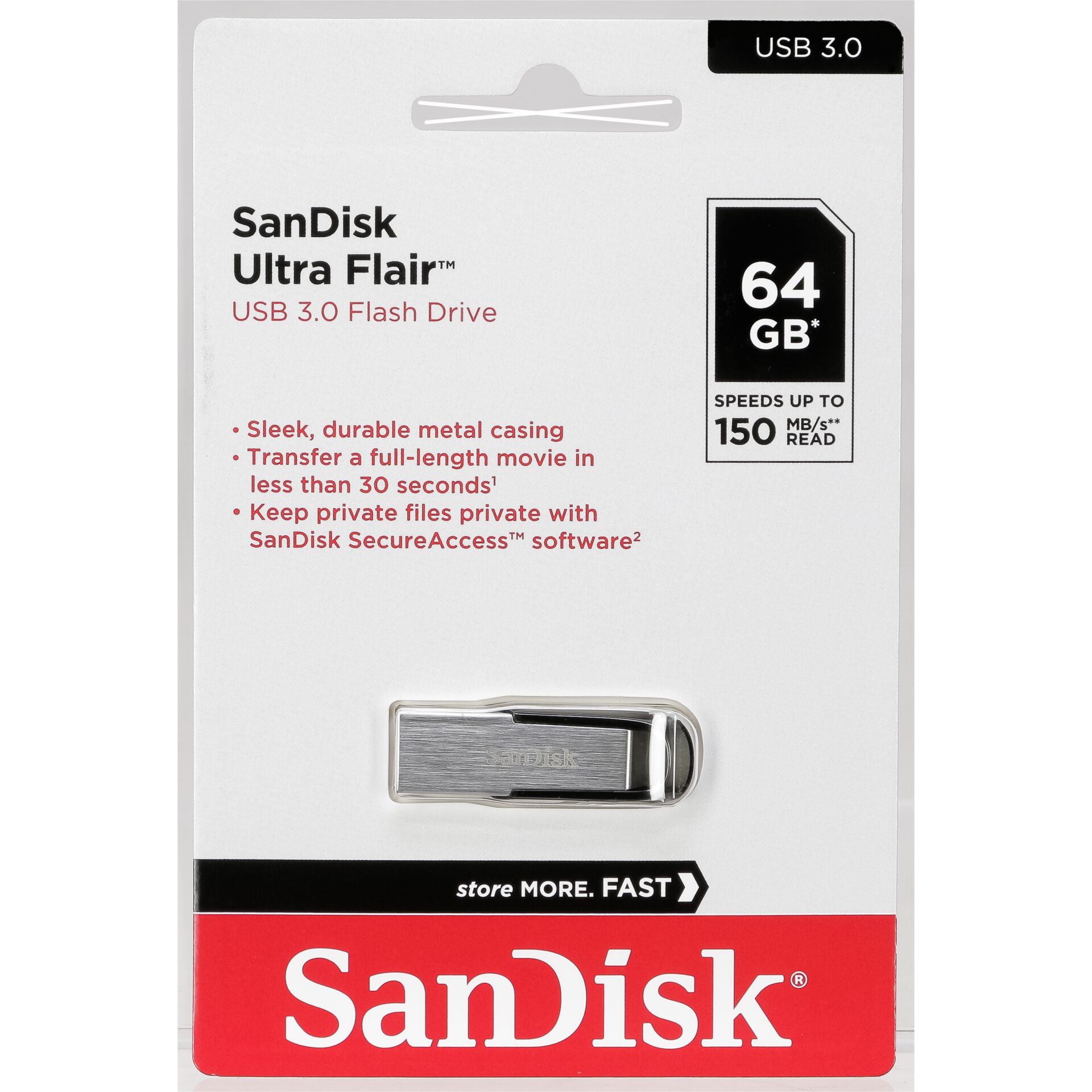 SanDisk Cruzer Ultra Flair  64GB USB 3.0 150MB/s  SDCZ73-064G-G46