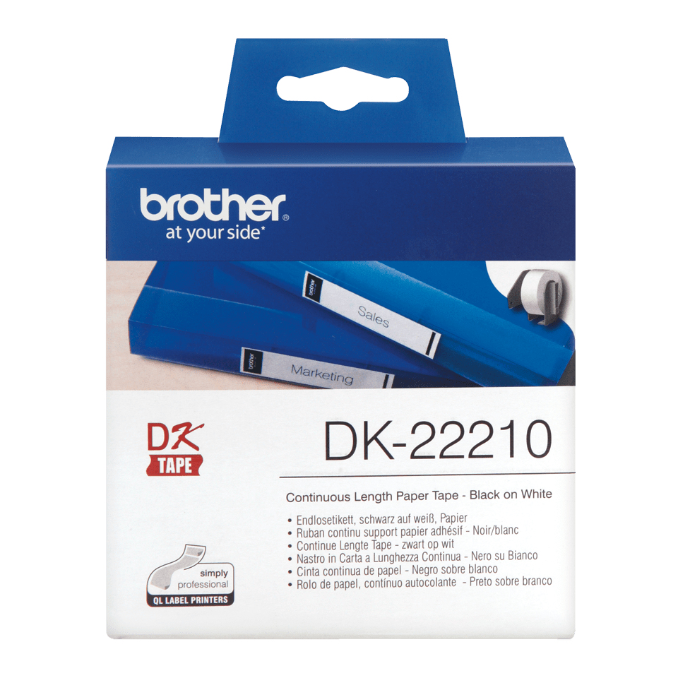 Endlos-Etiketten DK-22210 weiß, 29mm x 30,48m – Ansicht 2