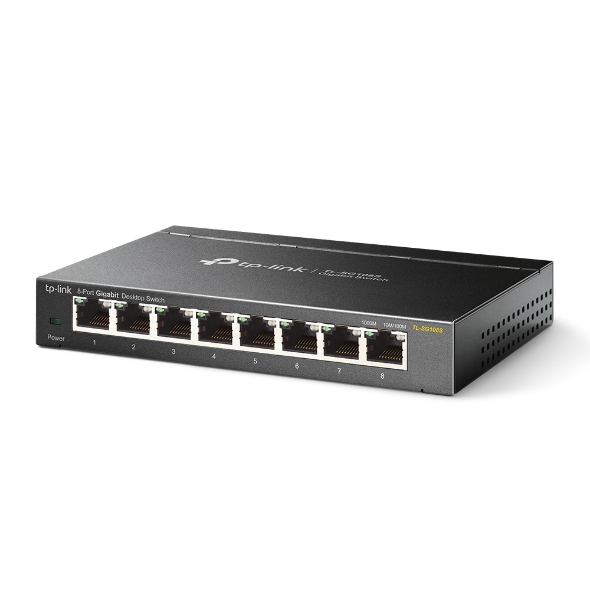 TP-LINK TL-SG108S Unmanaged L2 Gigabit Ethernet (10/100/1000) Schwarz