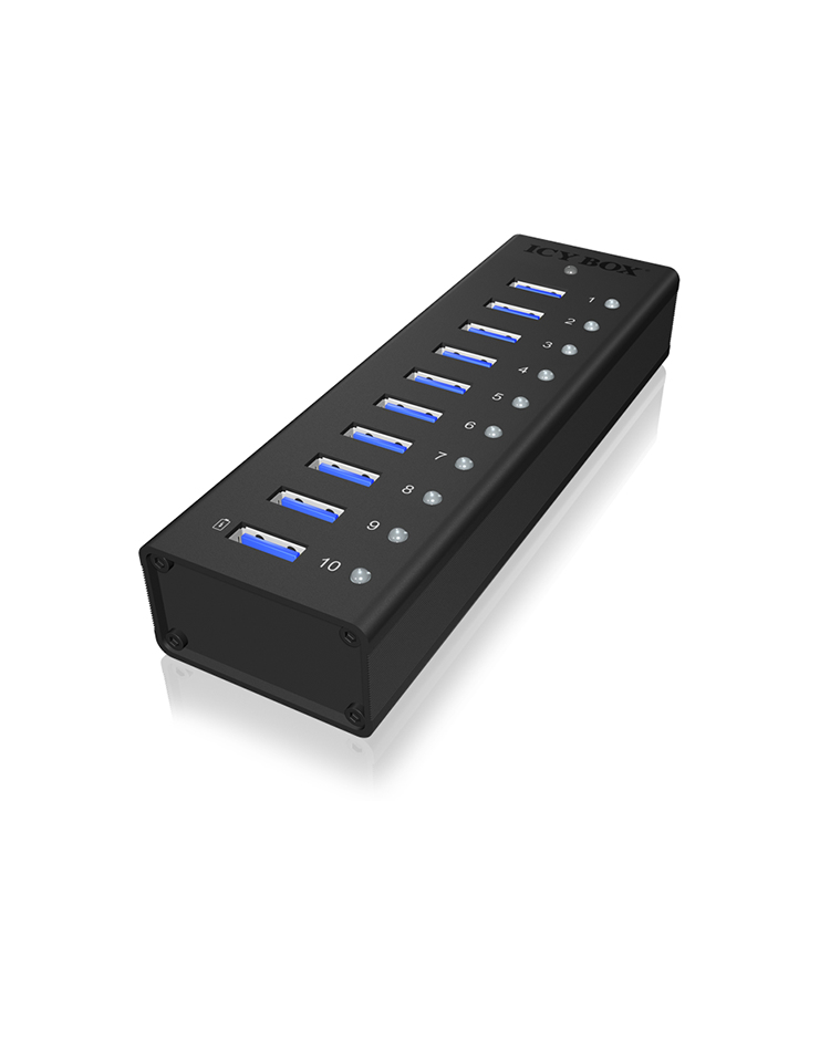 Raidsonic ICY BOX IB-AC6110 10-Port USB 3.0 Hub – Ansicht 2