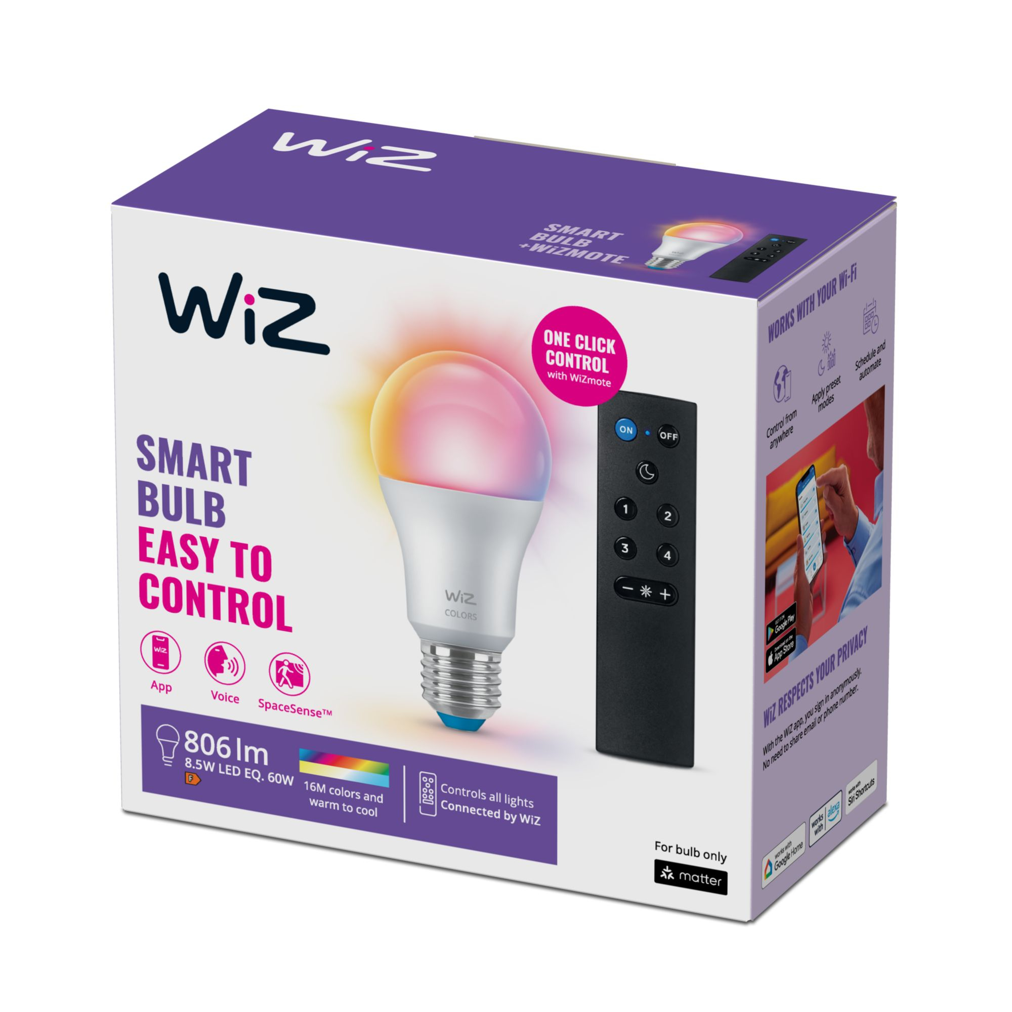 WiZ White & Color 60W E27 A60 Standardform Tunable Einzelpack def539256765e57fad111f55c49ce275 WiZ White & Color 60W E27 A60 Standardform Tunable Einzelpack def539256765e57fad111f55c49ce275