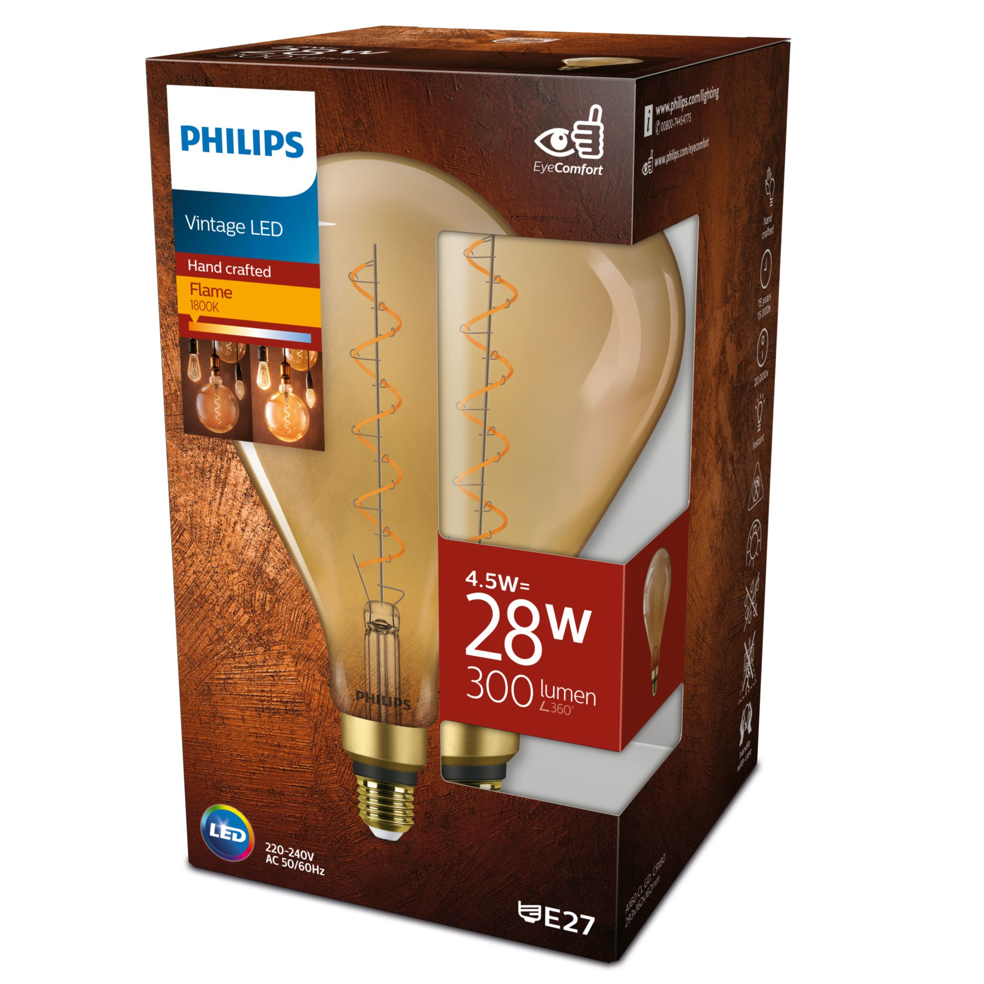 Philips LED Lampe Vintage XL-Standard 25W E27 non-dim gold 1er 92657461_4749452690