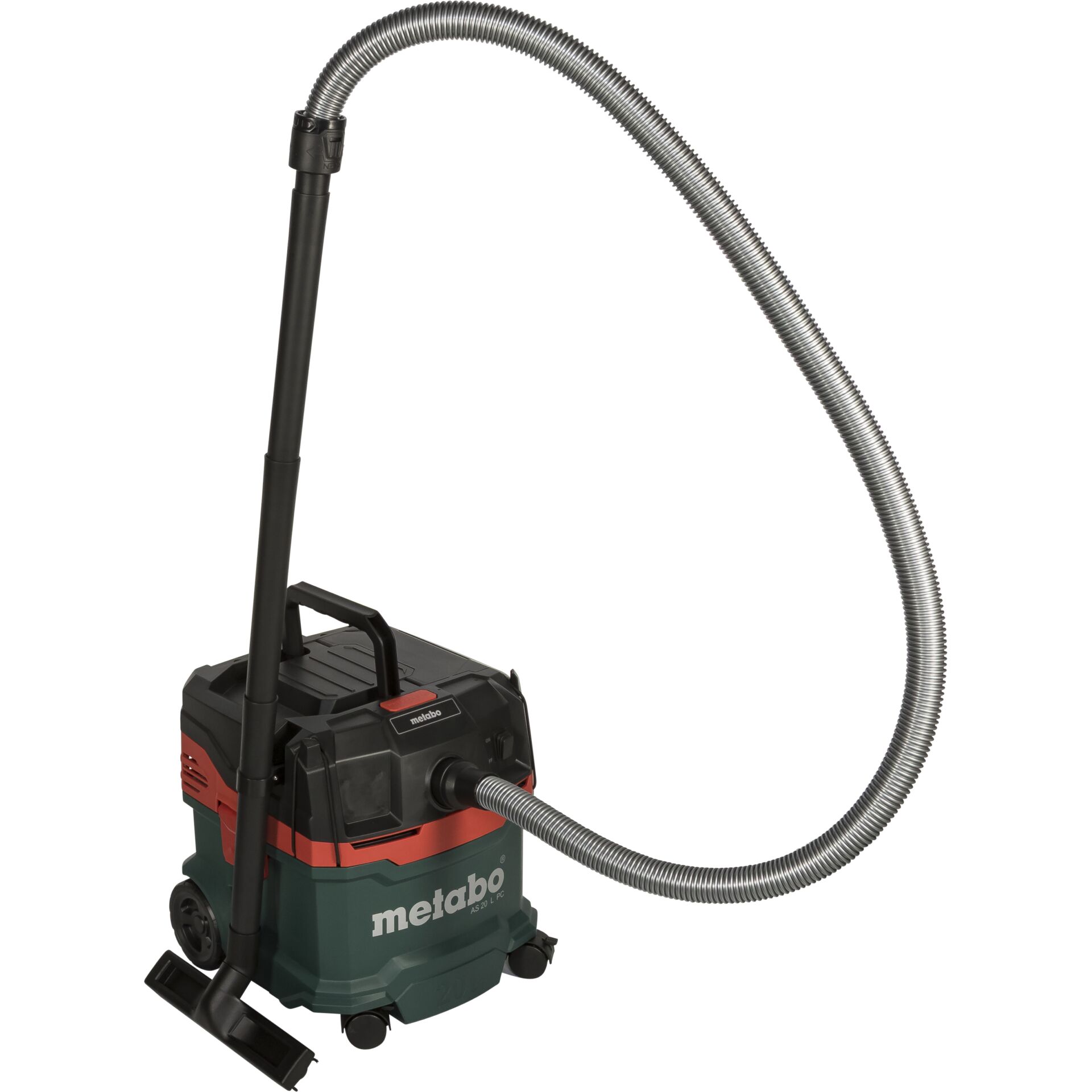 Industriesauger Metabo ASR 25 L SC mit flexiblem Schlauch und stabilen Rollen für vielseitige Anwendungen