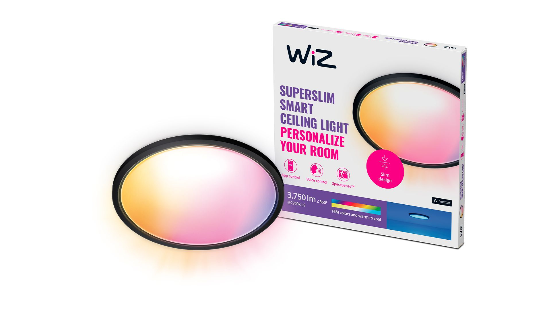 WiZ SuperSlim Deckenleuchte Tunable White&Color 3800lm Schwarz c11275b1bd706ae56434933624ae6aa73c1091b6 WiZ SuperSlim Deckenleuchte Tunable White&Color 3800lm Schwarz c11275b1bd706ae56434933624ae6aa73c1091b6