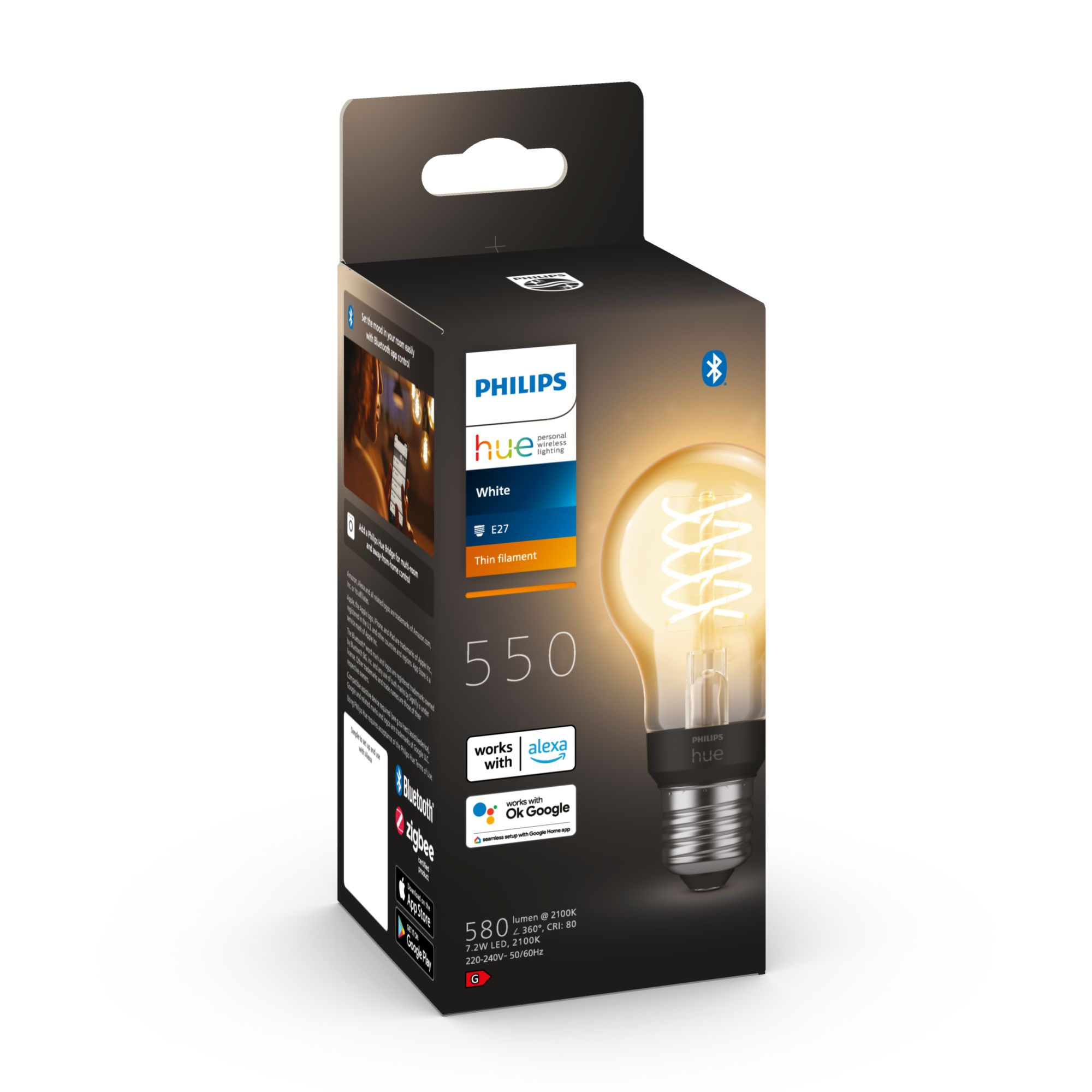 Philips Hue White E27 Filament 550lm 92130770_2163252674