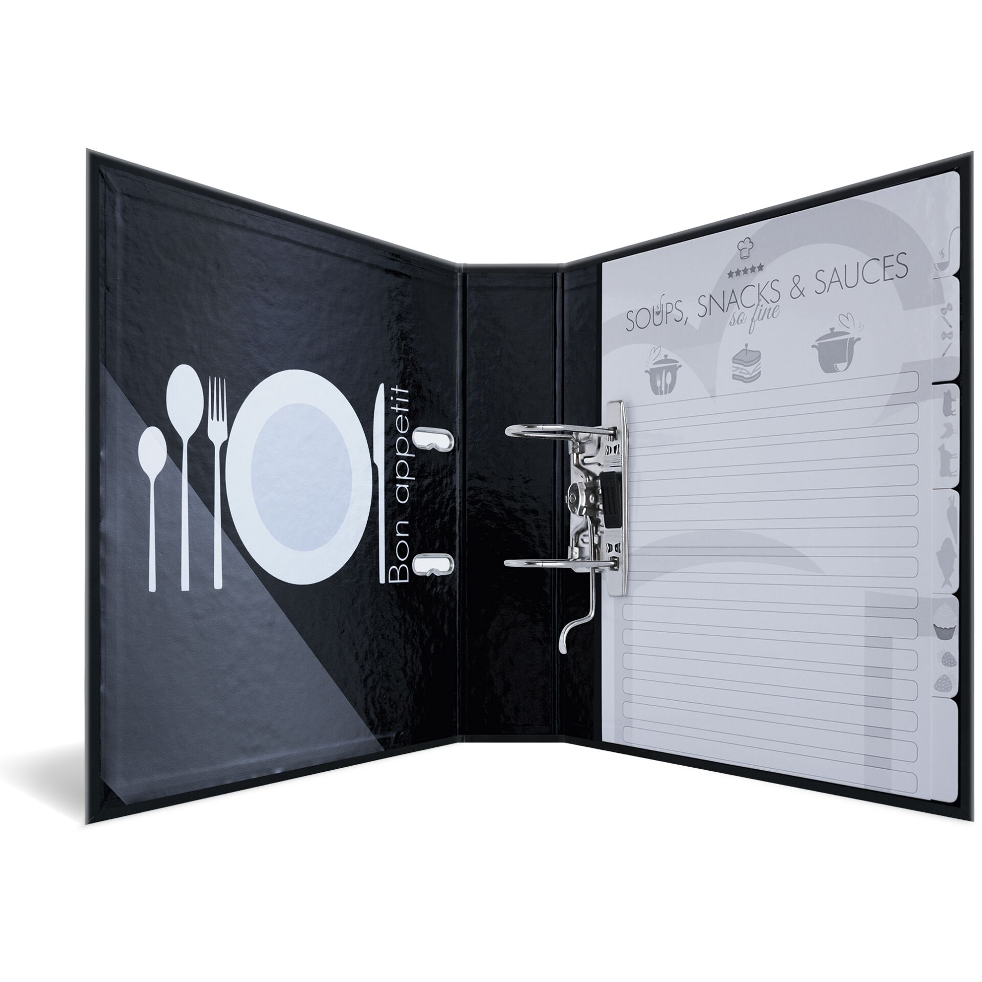 Herma Rezepte-Ordner schwarz Home Cooking DIN A4        19668