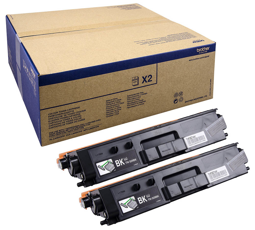 Brother TN-329BKTWIN Lasertoner 12000Seiten Schwarz Lasertoner / Patrone