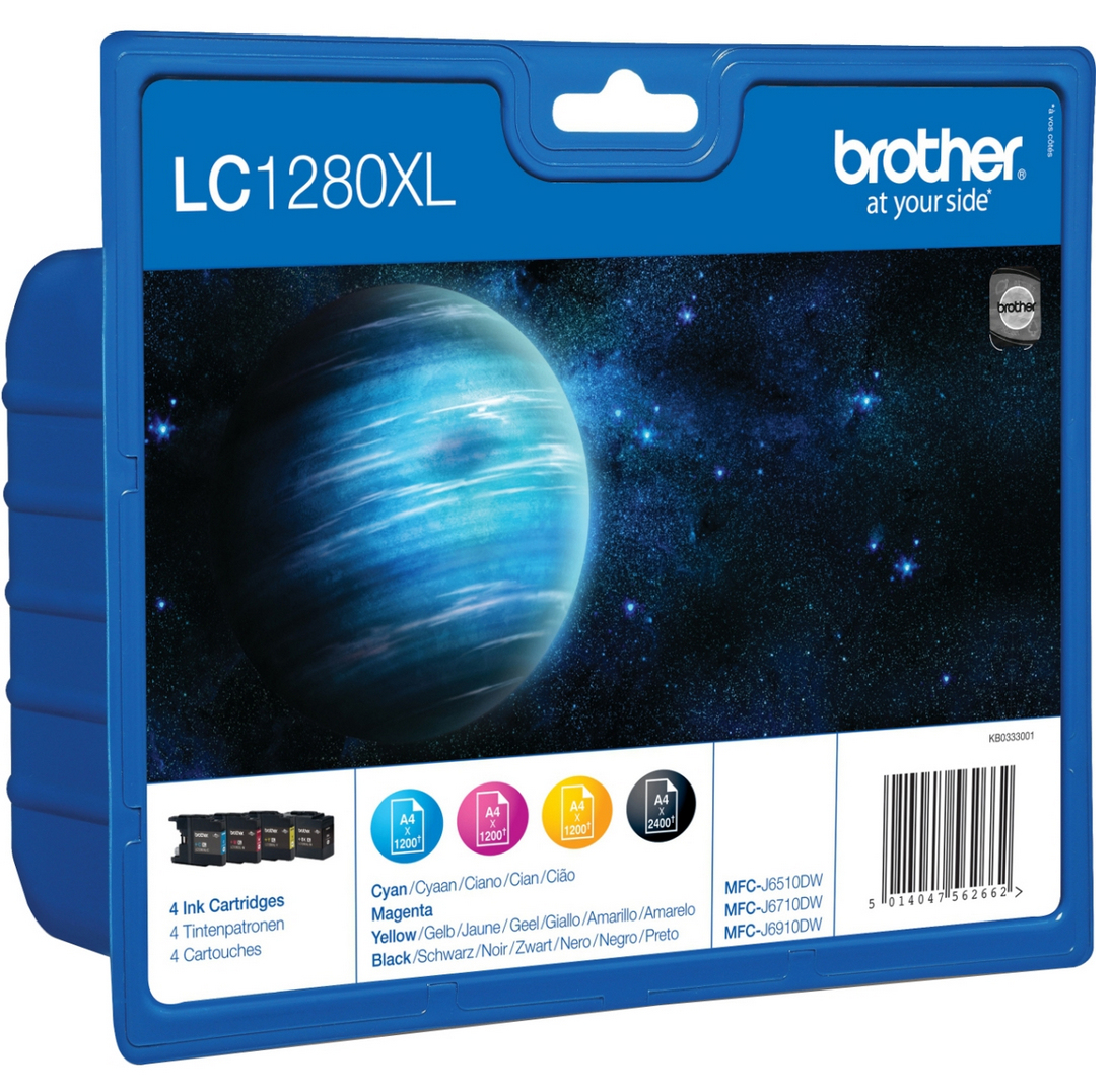 Brother LC-1280XLVALBPDR Schwarz, Cyan, Magenta, Gelb Tintenpatrone