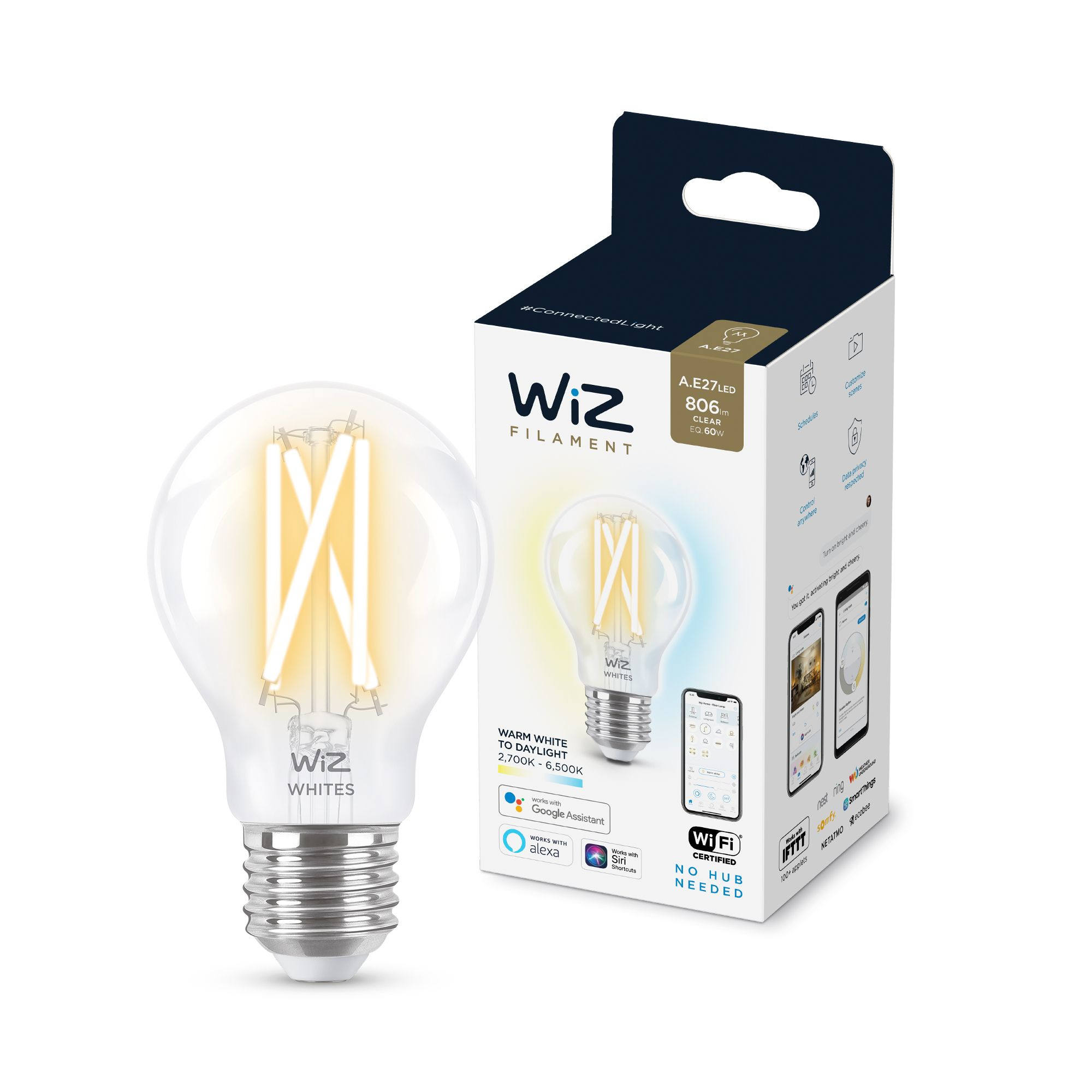 WiZ Wi-Fi BLE 60W A60 E27 CL 87224532_5333518229