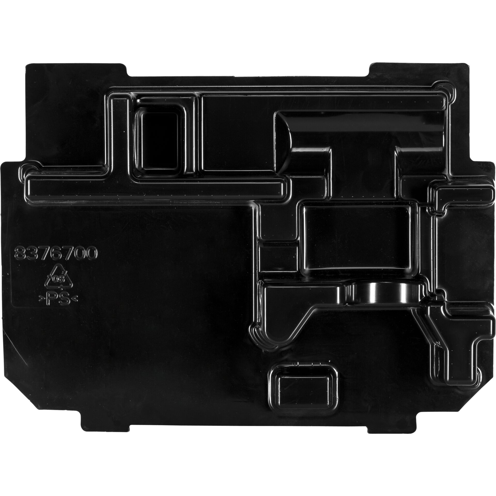 Schwarze Plastikform mit geometrischem Design, verwendet zur Verpackung