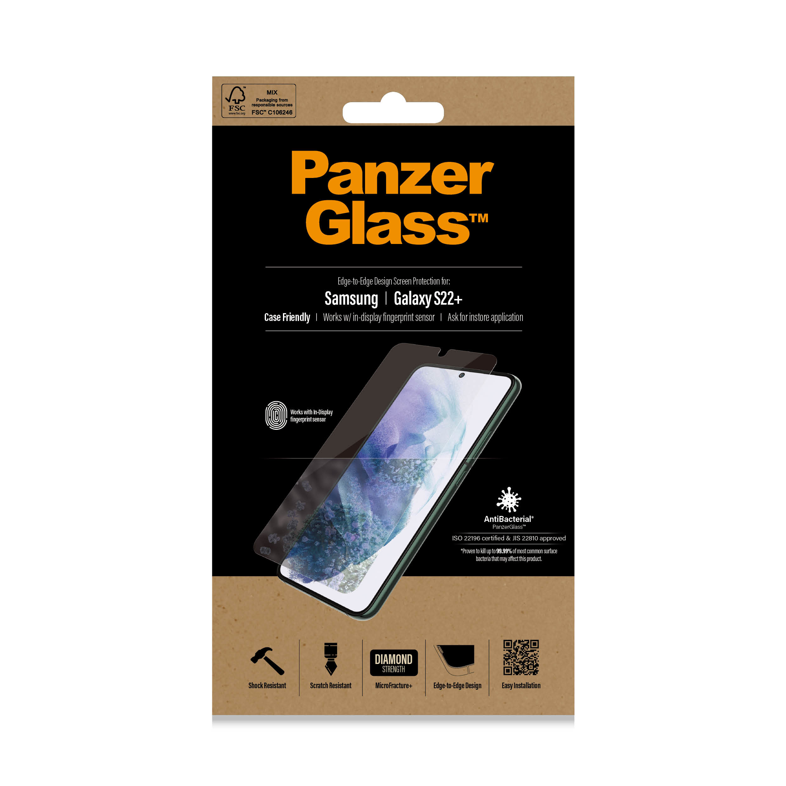 PanzerGlass E2E Samsung Galaxy S22+, Antibakterielles Glass 95614309_4591451674