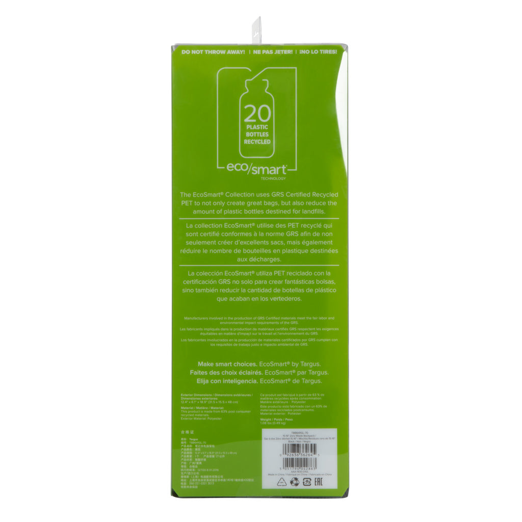 Targus EcoSmart 15-16" Zero Waste Backpack 107477875_1300550164 Targus EcoSmart 15-16" Zero Waste Backpack 107477875_1300550164