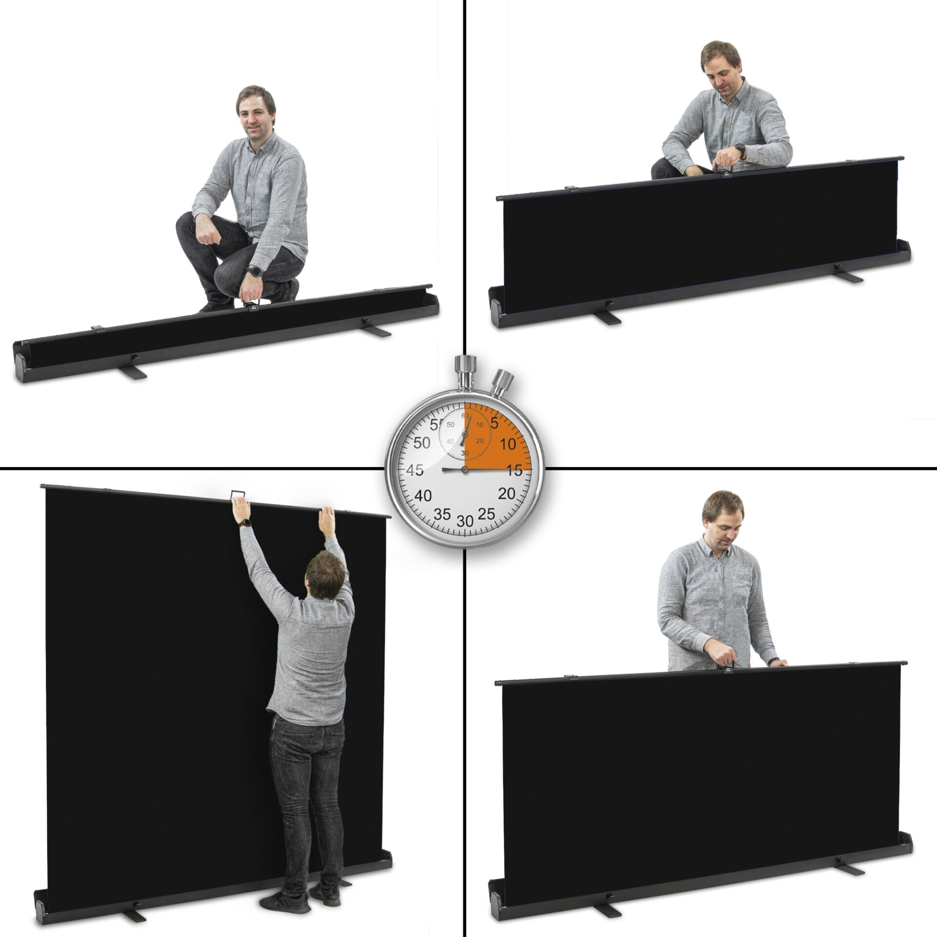 walimex pro Roll-up Panel Hintergrund 210x220cm schwarz