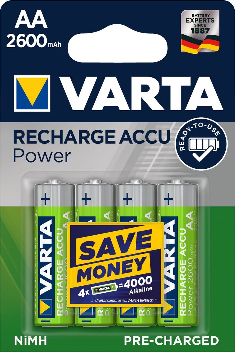 VARTA RECHARGE ACCU Power AA 2600mAh Blister 4 100000020899H