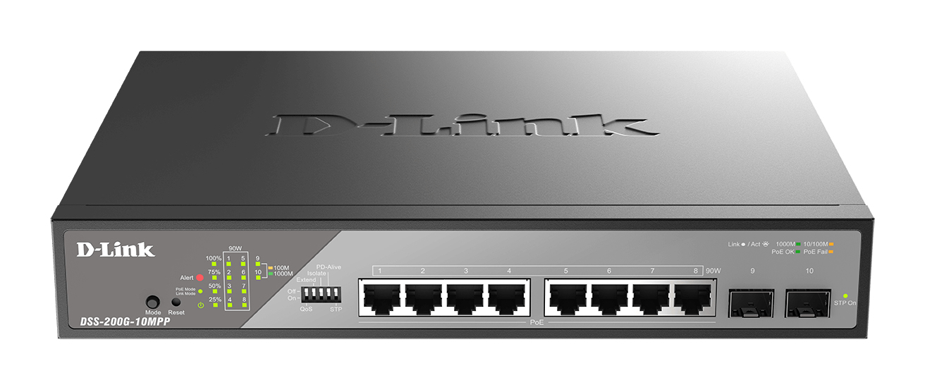 D-Link DSS-200G-10MPP/E 10-Port Desktop Gigabit PoE Switch – Ansicht 1