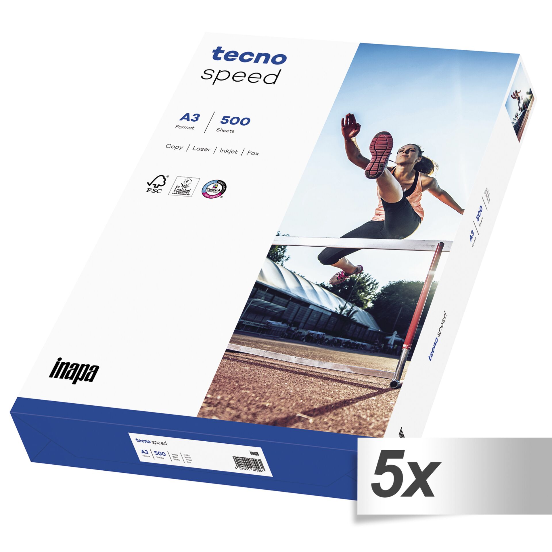 5x 500 Blatt tecno speed A 3 Universalpapier 80 g weiß 616842_01