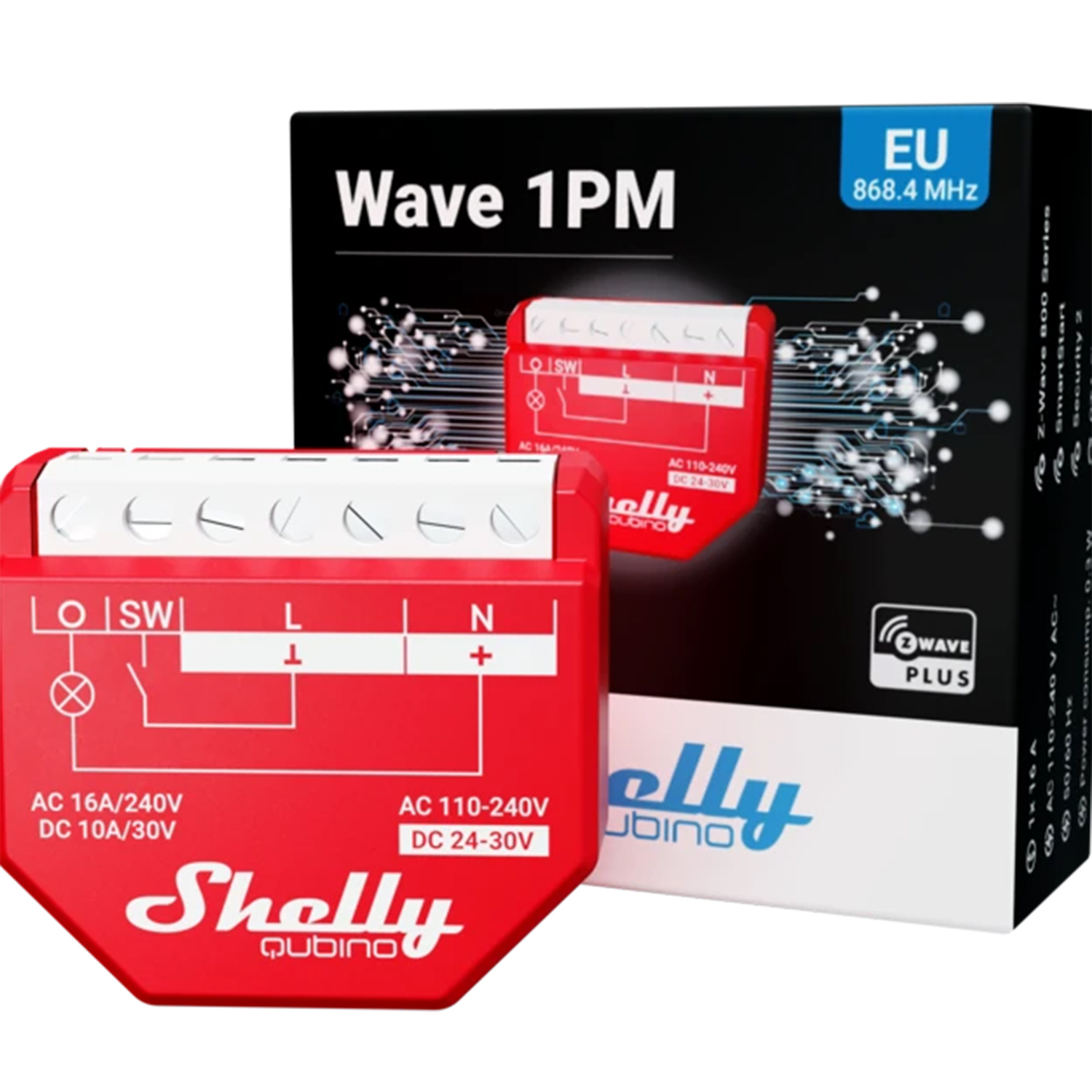 Shelly Qubino Z-Wave 1PM Relais 16A 1 Kanal Shelly Qubino Z-Wave 1PM Relais 16A 1 Kanal