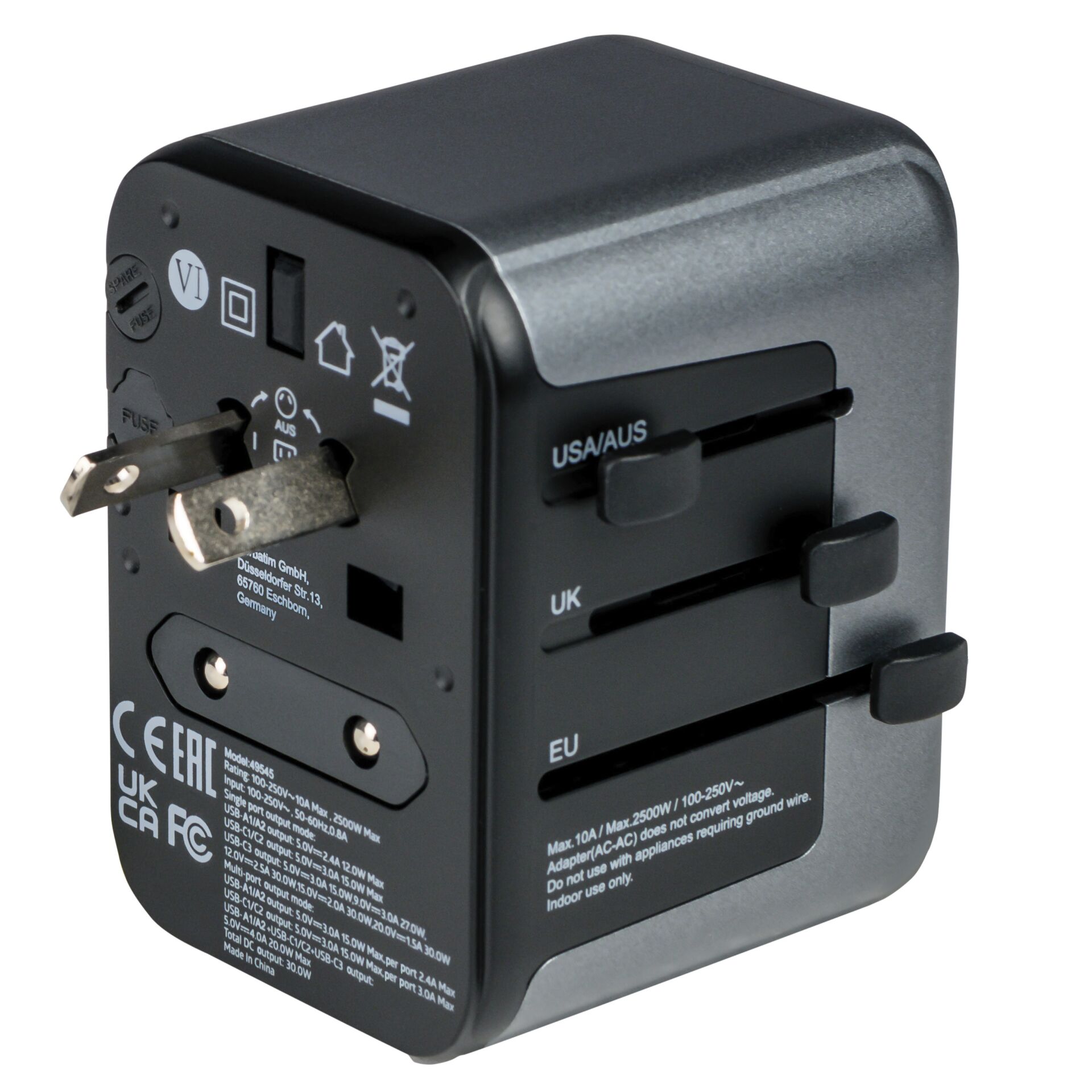 Verbatim Uni.Travel Adapt.UTA-03 USB-C 30W 2xUSB-C 2xUSB-A  49545