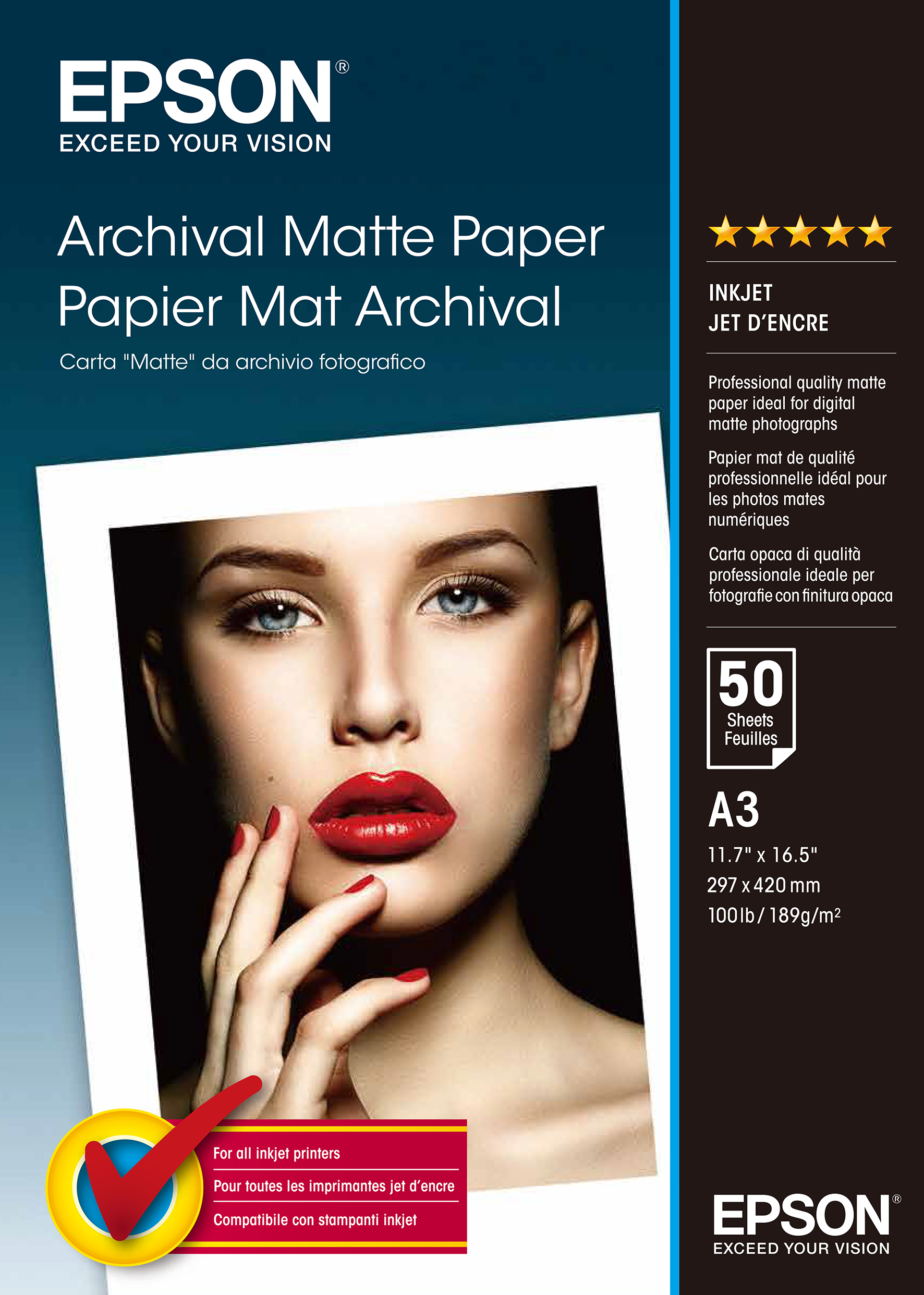 Epson Mattes Papier C13S041344 -A3-50 Blatt- 20671_0232523264