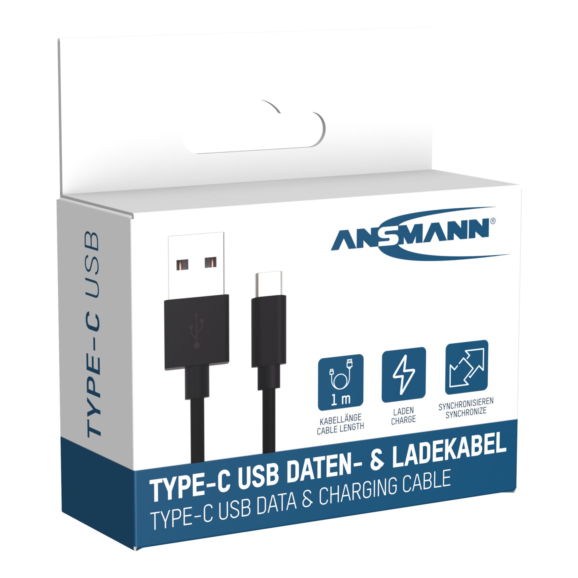 Ansmann Daten und Ladekabel USB zu USB-Typ-C 100cm