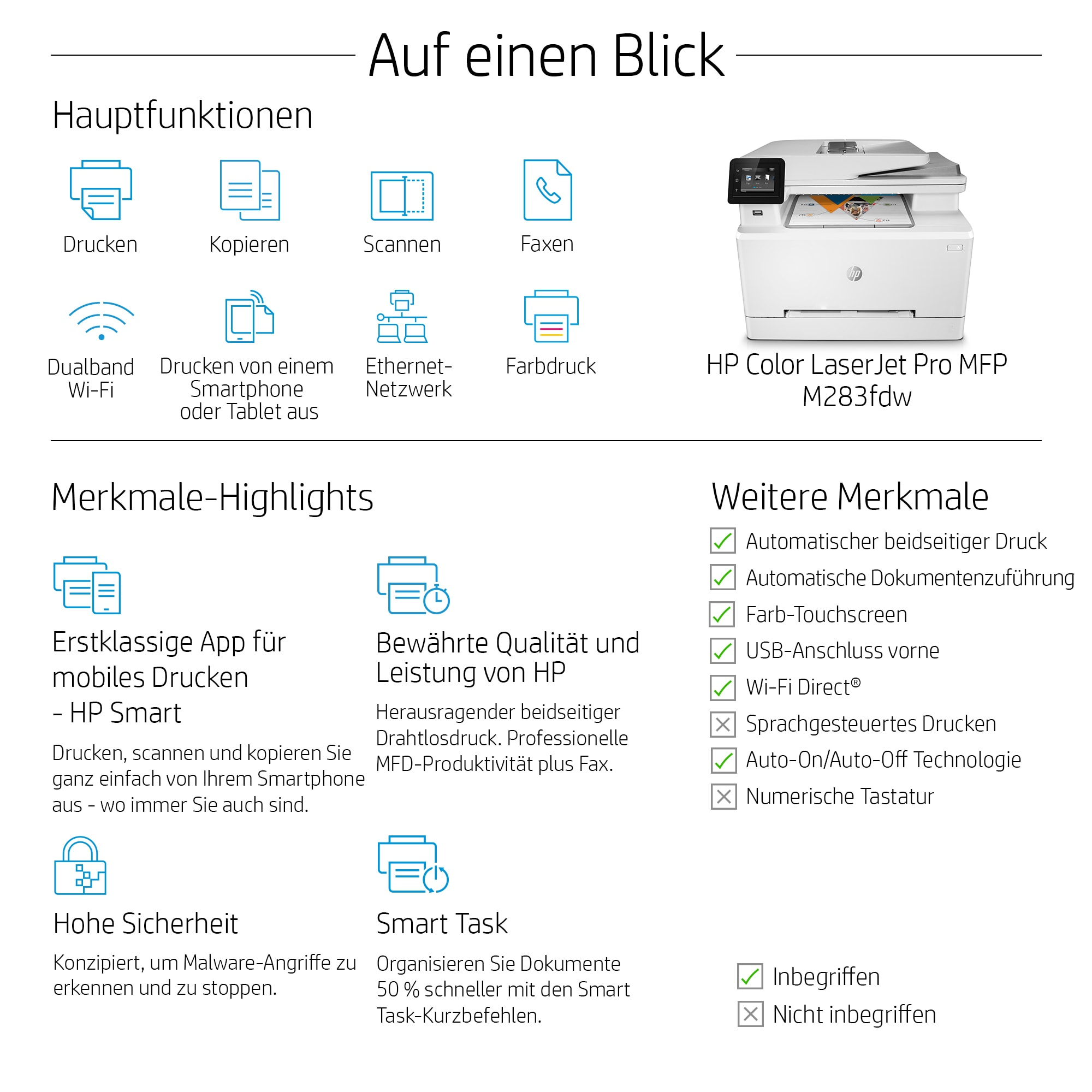 HP Color LaserJet Pro M283fdw -MFP- 4in1 Multifunktionsdrucker ea8c9353bf6179cf171fc467a3b90683