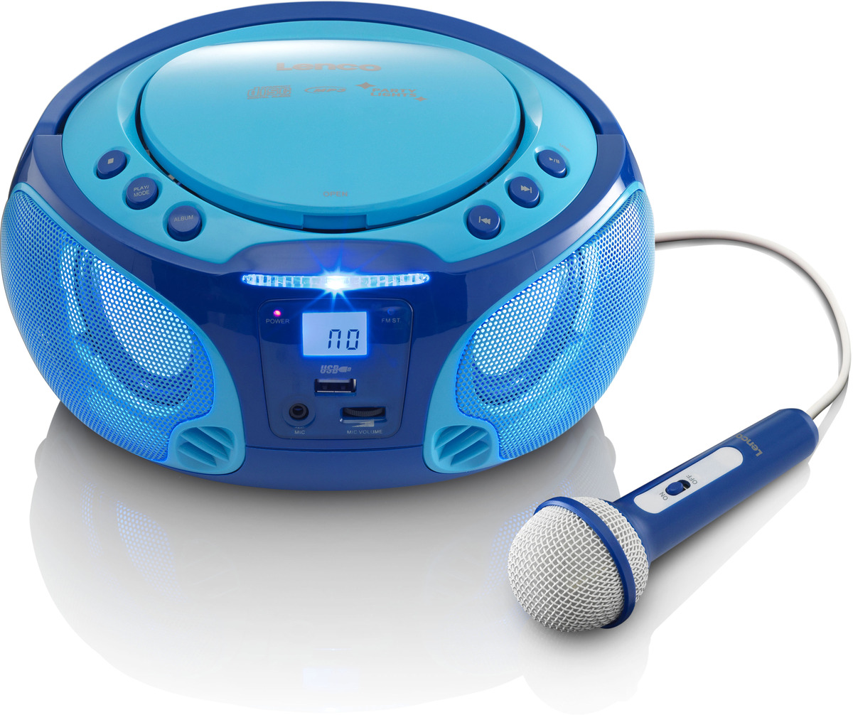 Lenco SCD-650BU CD-Radio m. MP3, USB, Lichteffekt, Mikro-Blau-