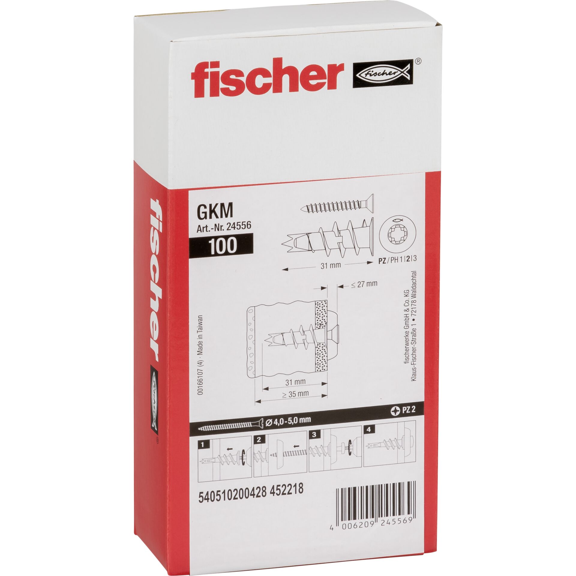 Fischer Gipskartondübel Metall GKM 100 St.