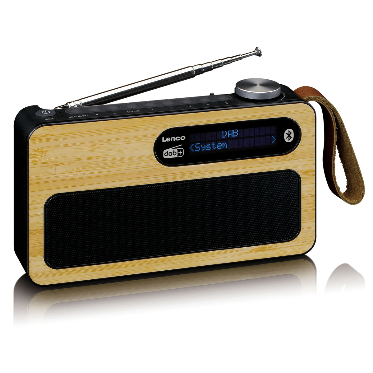LENCO tragbares DAB+/ FM Radio mit BT, bamboo Black