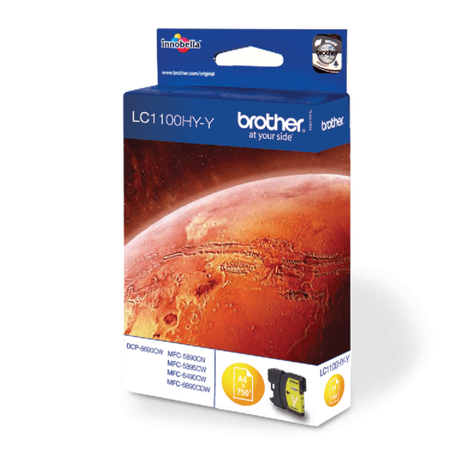 Brother Tintenpatrone LC-1100HYY Gelb (ca. 750 Seiten) – Ansicht 2