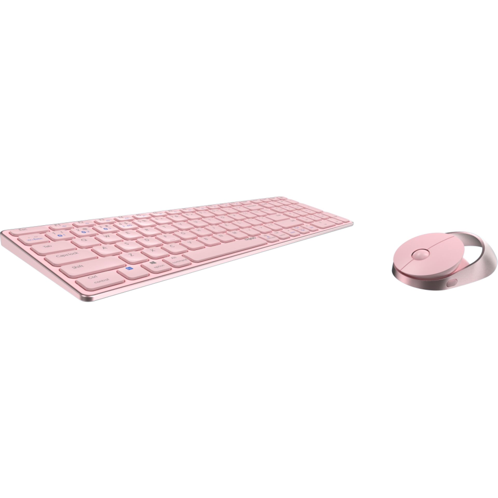 Rapoo 9750M Pink QWERTZ Kabelloses Multi-Mode-Deskset