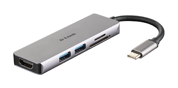 D-Link DUB-M530 USB-C 5-Port USB 3.0 Hub mit HDMI/Card Reader