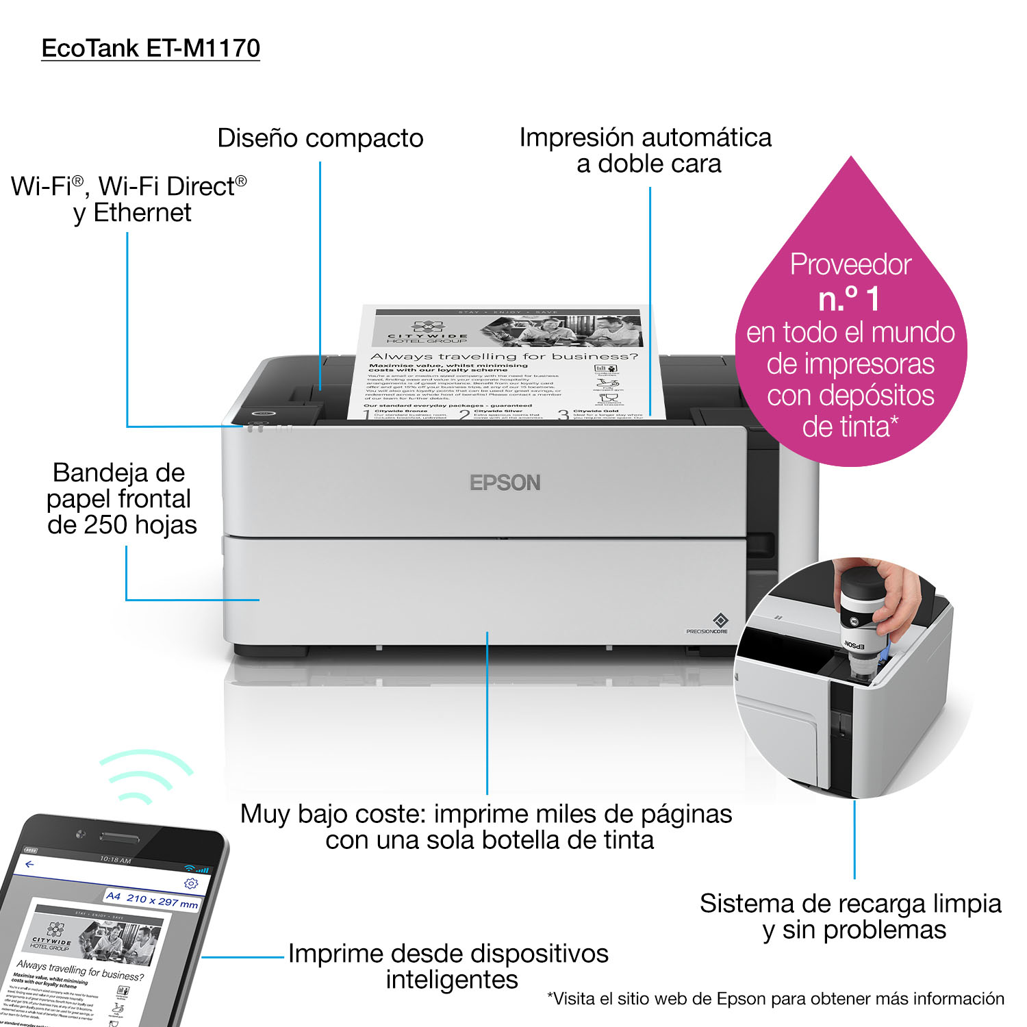 Epson EcoTank ET-M1170 Tintenstrahldrucker s/w A4 Tintentank 70101424_7901319887