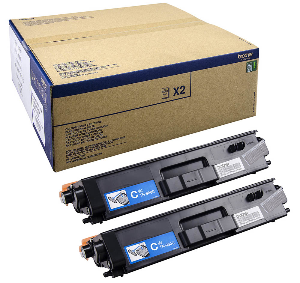 Brother TN-900CTWIN Lasertoner 12000Seiten Cyan Lasertoner / Patrone