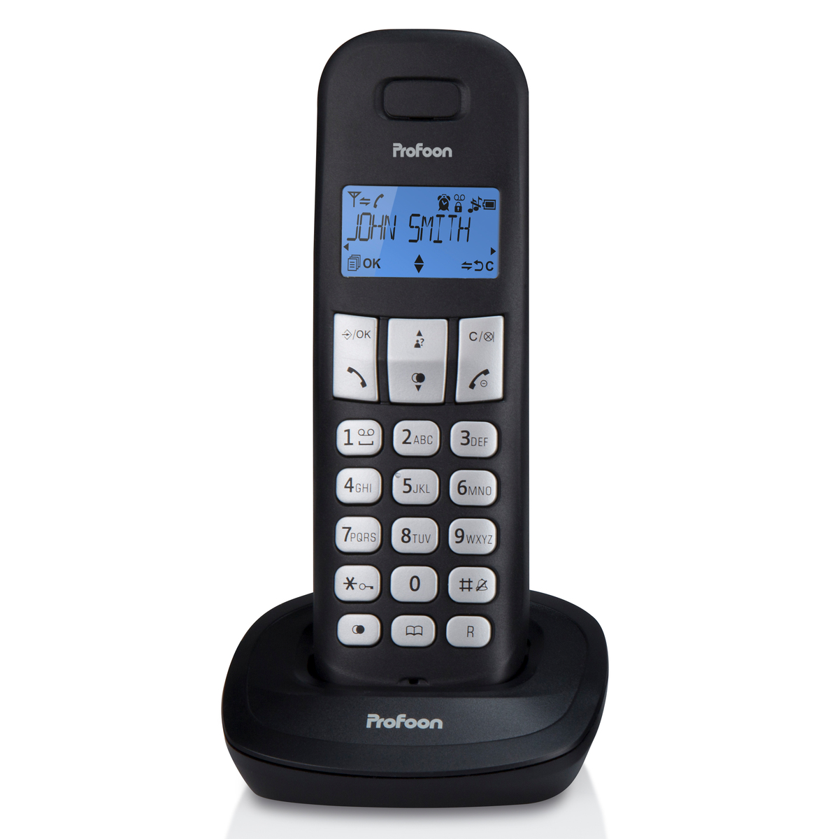 PROFOON DECT-Telefon mit 3 Mobilteilen, schwarz