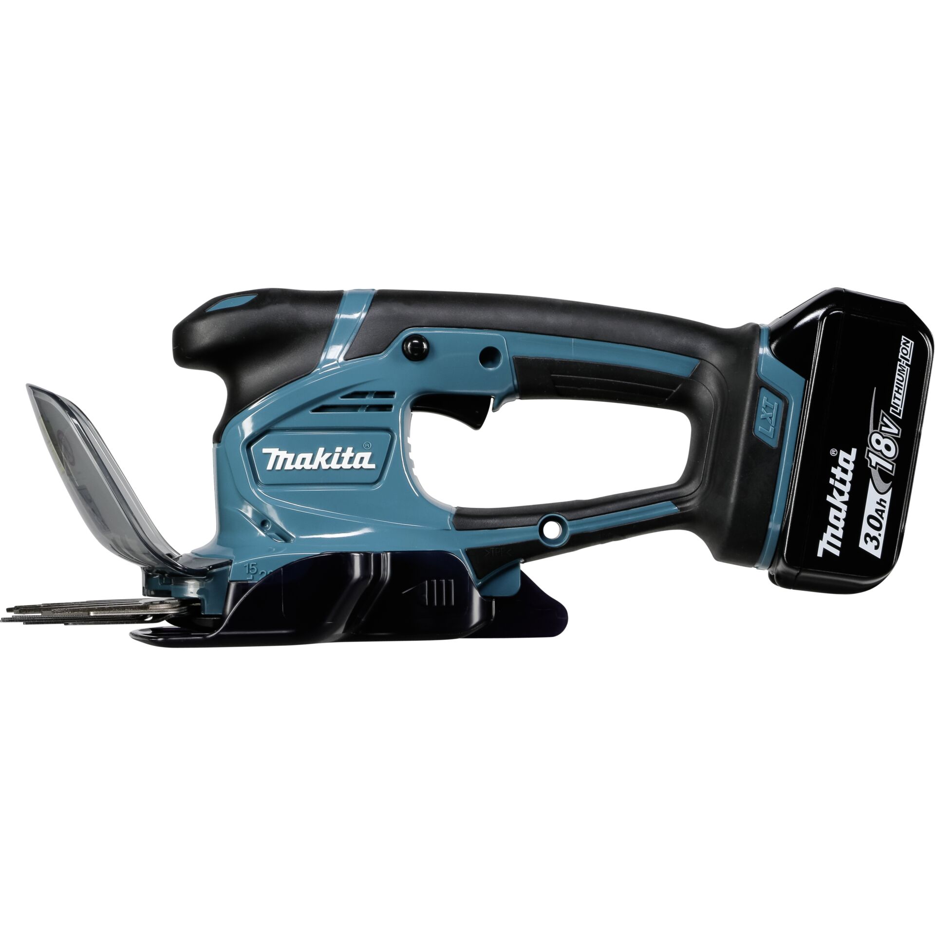 Makita Akku-Metallschneider 18V mit ergonomischem Griff und Schutzabdeckung