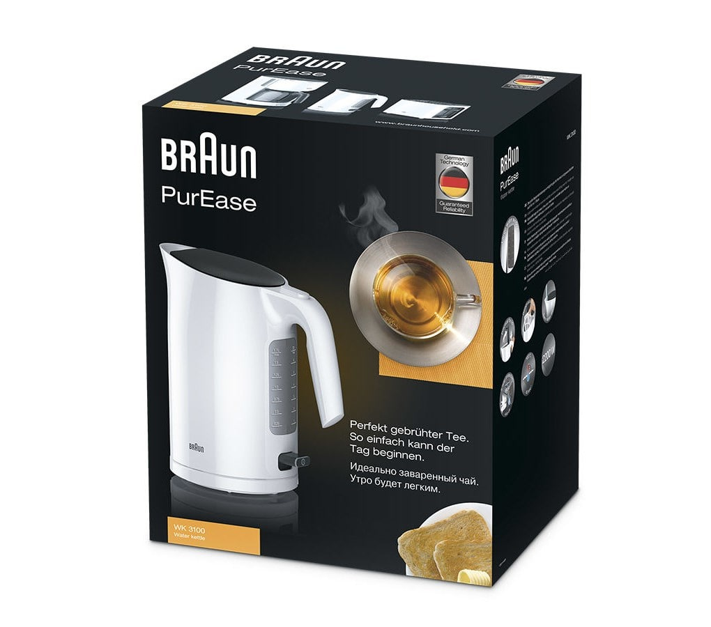 Braun PurEase WK 3100 WH Wasserkocher 1,7 l Weiß 2200 W