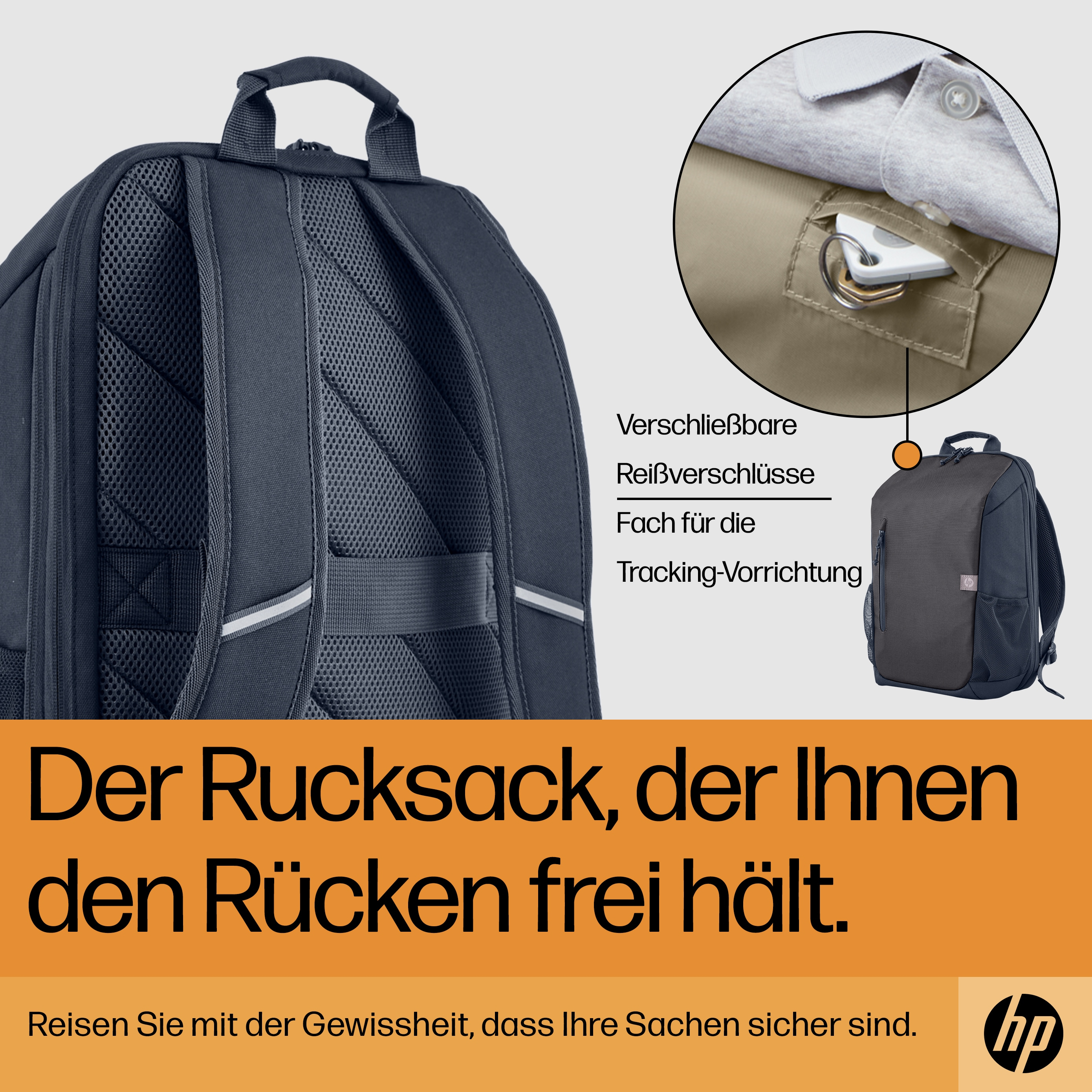 HP Travel 18 Liter 15,6 Zoll Laptop-Rucksack -Iron Grey- 101891216_7895818450