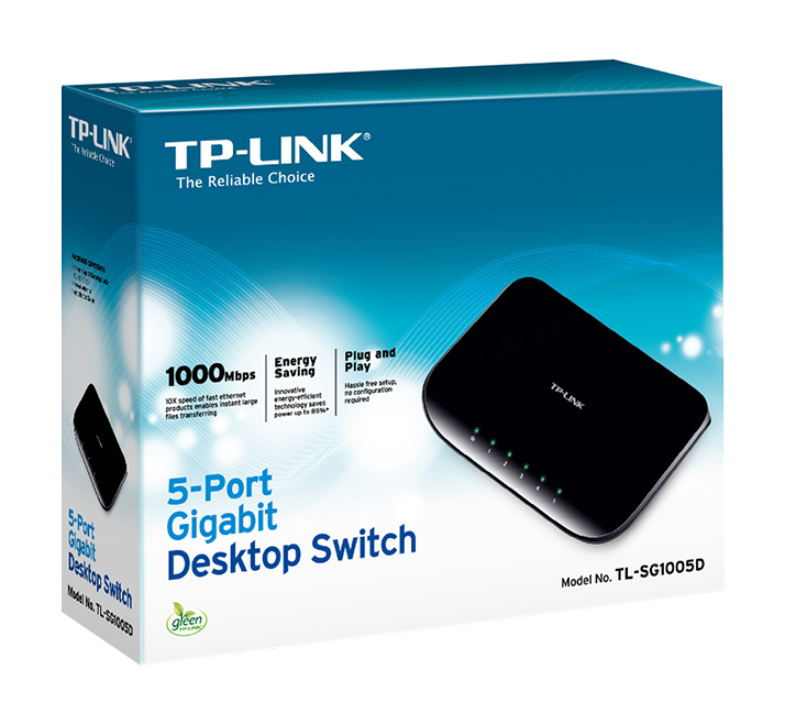 TP-LINK Unmanaged 5-Port-Gigabit-Desktop-Switch (5 10/100/1000M-RJ45-Ports)