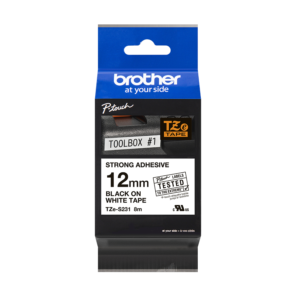 Schriftband TZe-S231 (extra st.) Schwarz auf Weiß 12 mm x 8 m – Ansicht 4