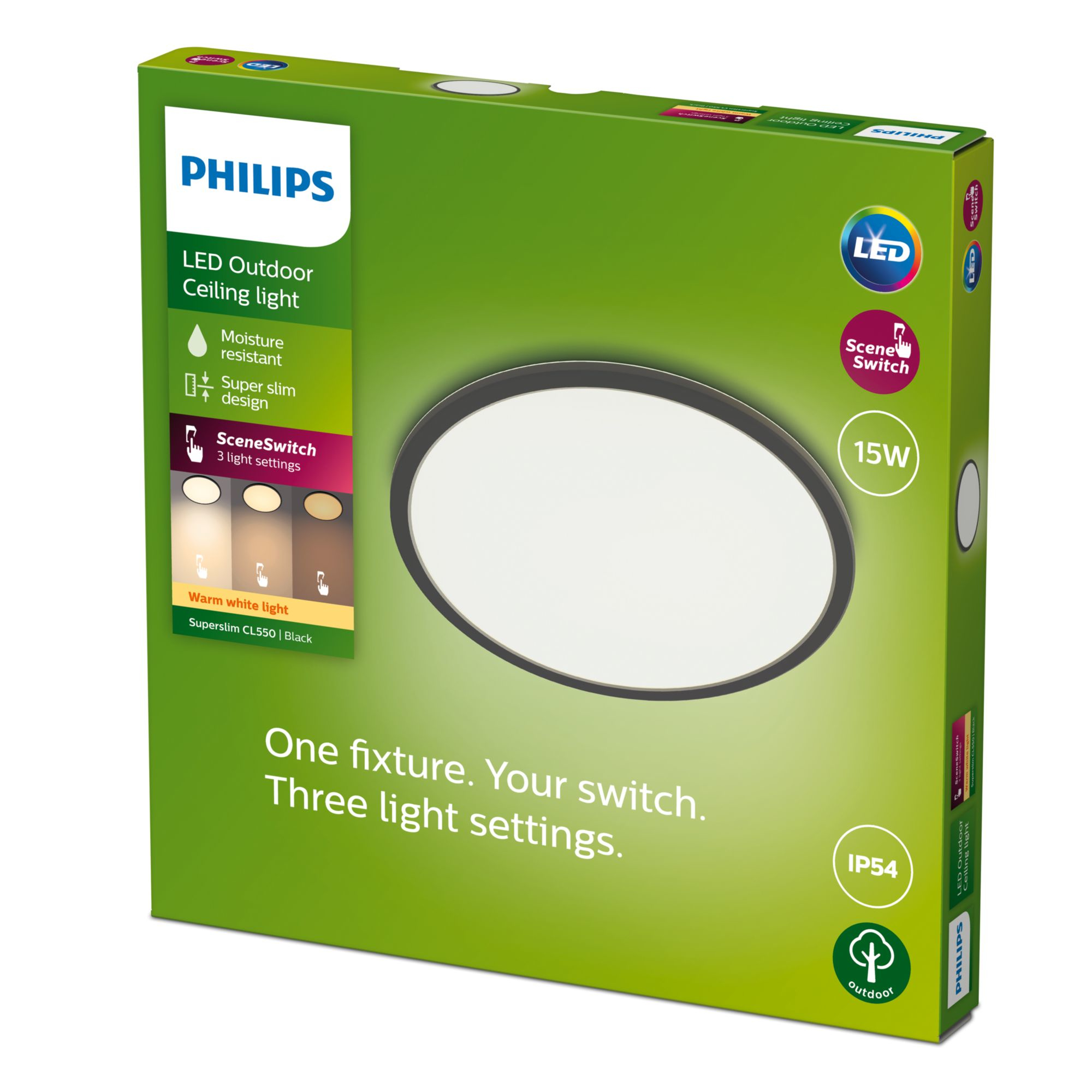 Philips Superslim CL550 SS RD 15W 27K WVIP4406 Schwarz 96138072_9238953174