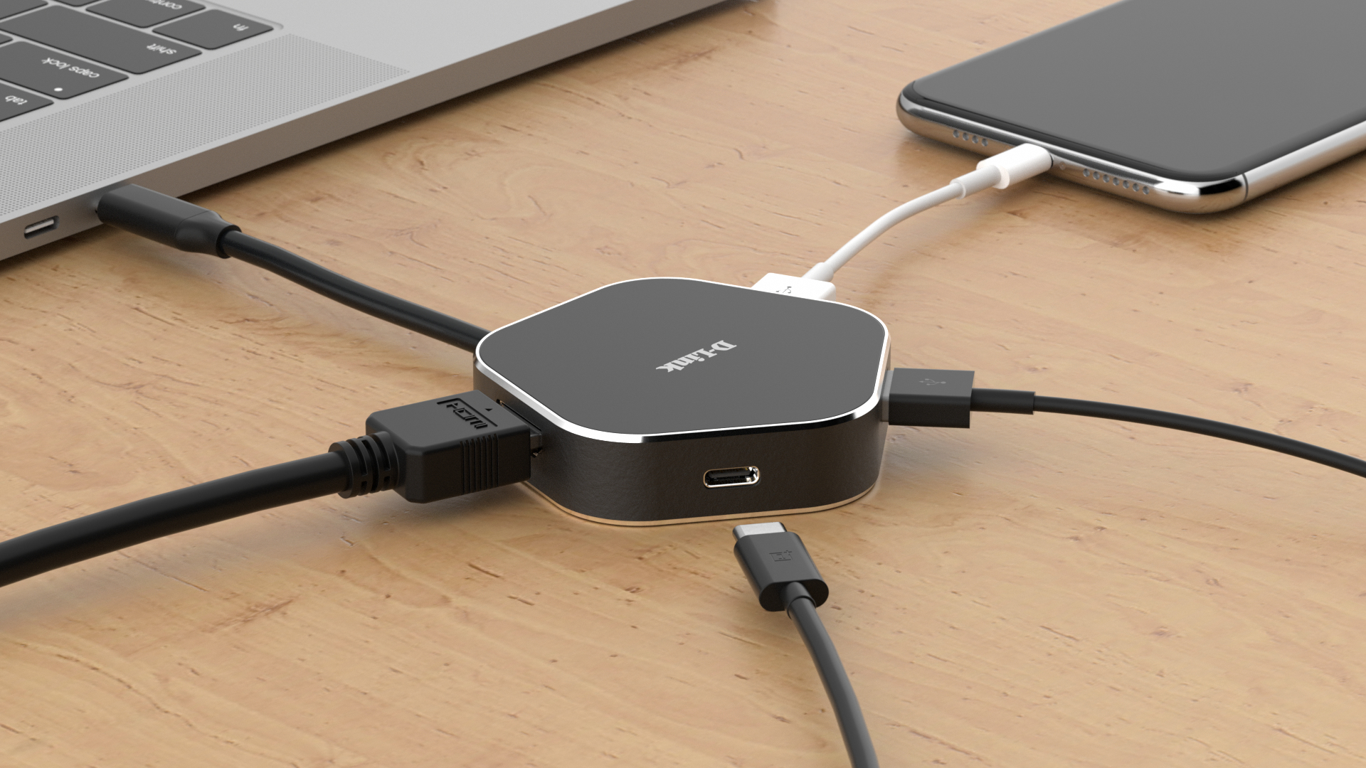 D-Link DUB-M420 Notebook-Dockingstation & Portreplikator Verkabelt Thunderbolt 3 Schwarz, Silber