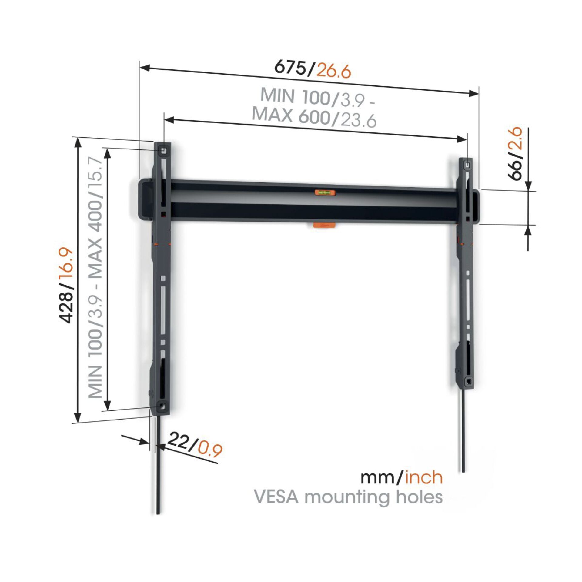 Vogels COMFORT TVM 3605 schwarz Fixed  Large Wandhalterung 701101_03