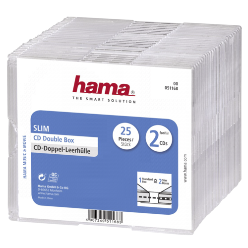 1x25 Hama CD-Leerhülle CD-Box-