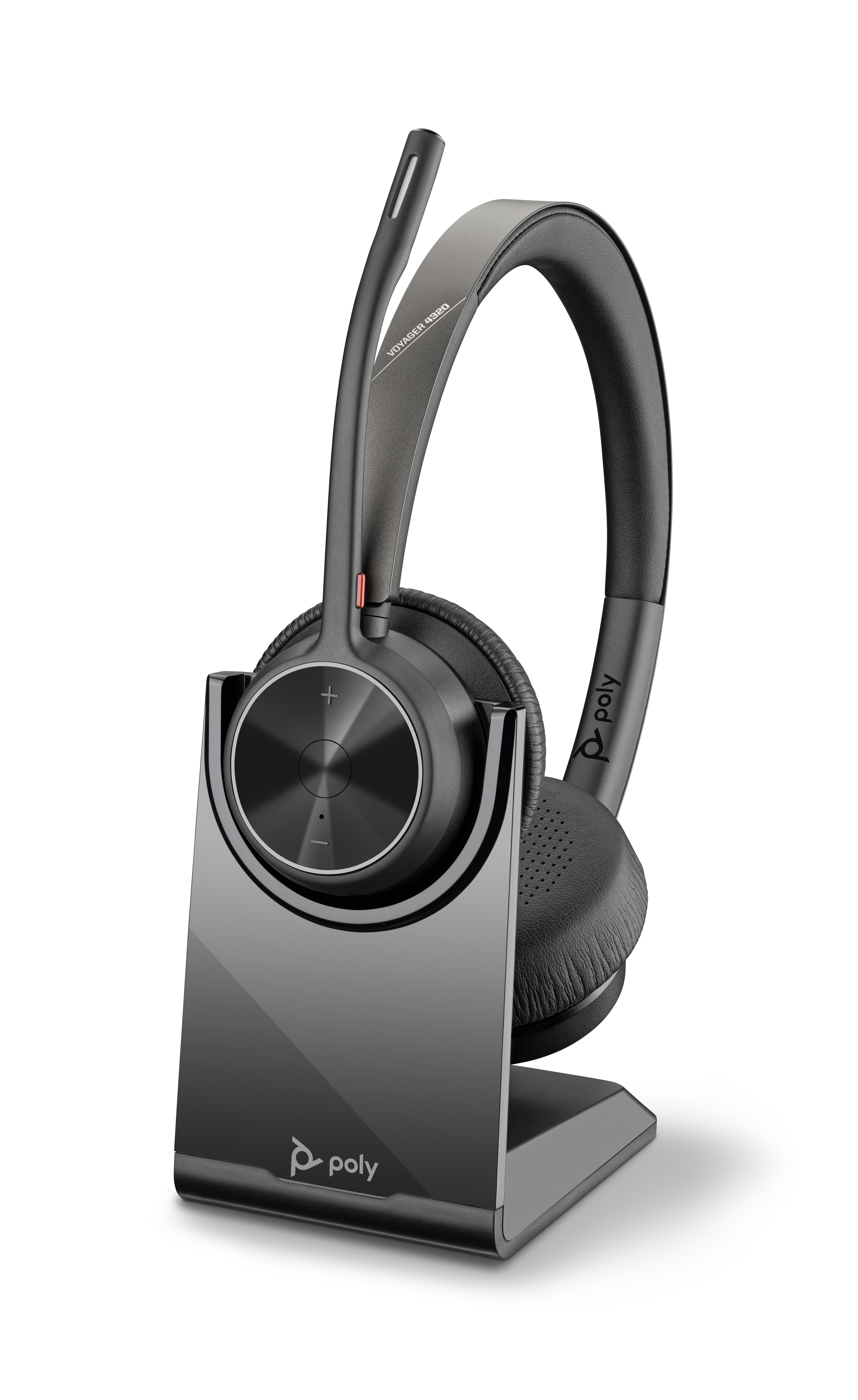 Poly BT Headset Voyager 4320 UC Stereo USB-A mit Stand – Ansicht 1