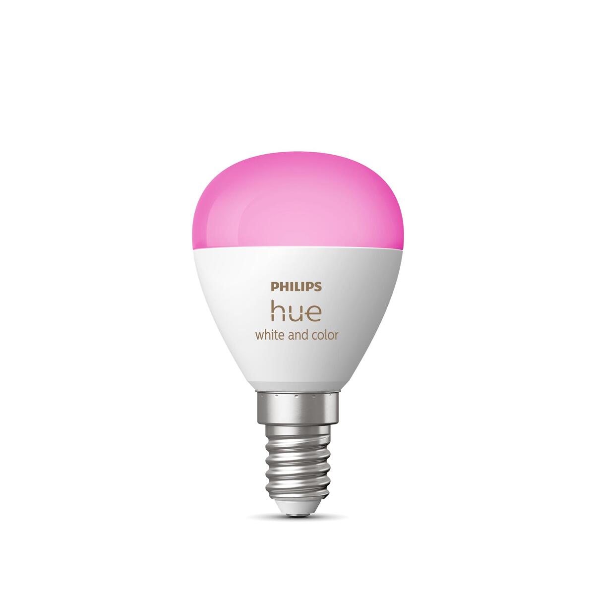 100000042642H Philips Hue White&Col. Amb. E14 Luster Tropf Einzeplack 470lm